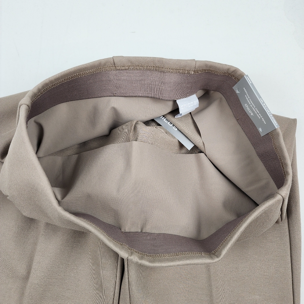 Chicos Pants Women 10T So Slimming 360 Juliet Full Length Mountain Stone Tan NWT - Picture 6 of 13